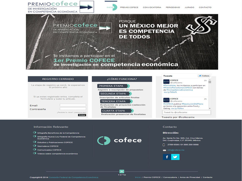 Sitio web COFECE
